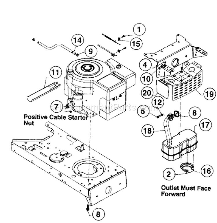 Page G Diagram and Parts List for 1361614G701 1996 Yard Man Lawn Tractor